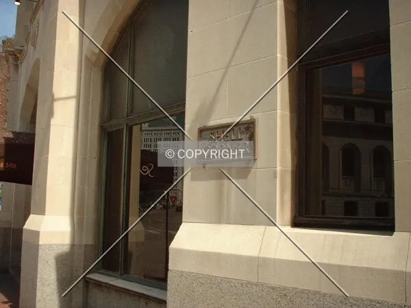 "Shell Corner" plaque, next to the main entrance