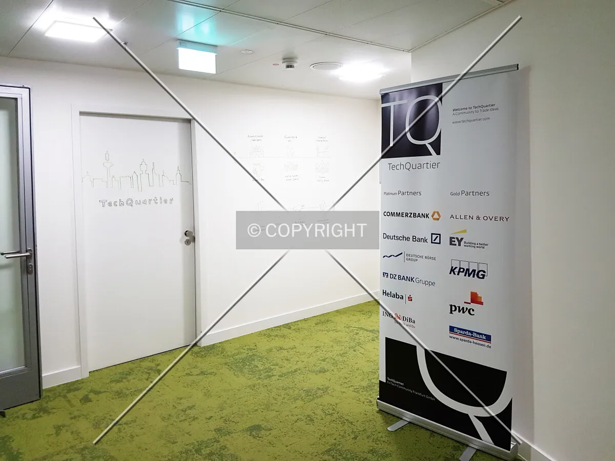 Entrance area of the TechQuartier which is occupying space at the Pollux building
