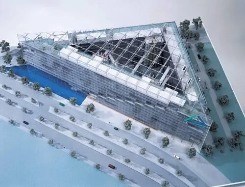 Model view from above the building