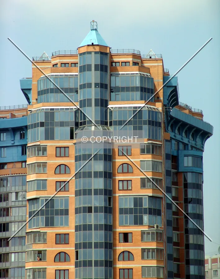 The upper floors of the eastern part
