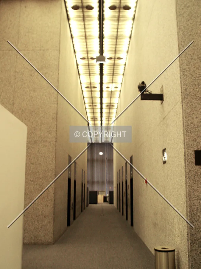 West elevator bank on the second floor