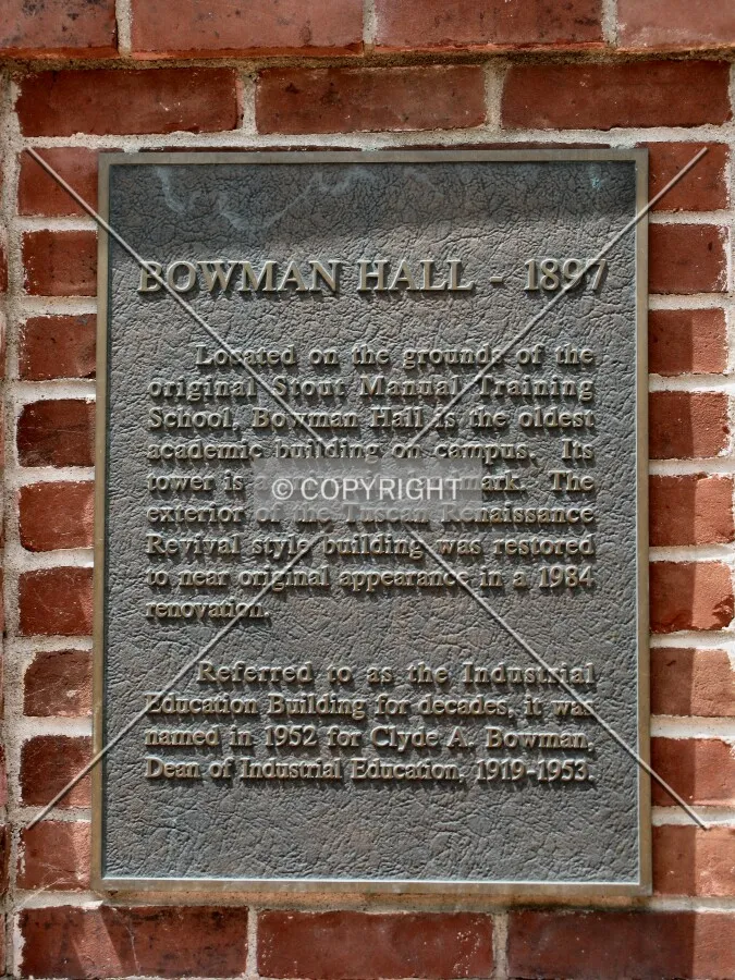Building plaque on neighboring plaza