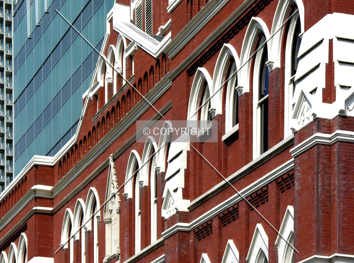 Facade detail on the southwest corner