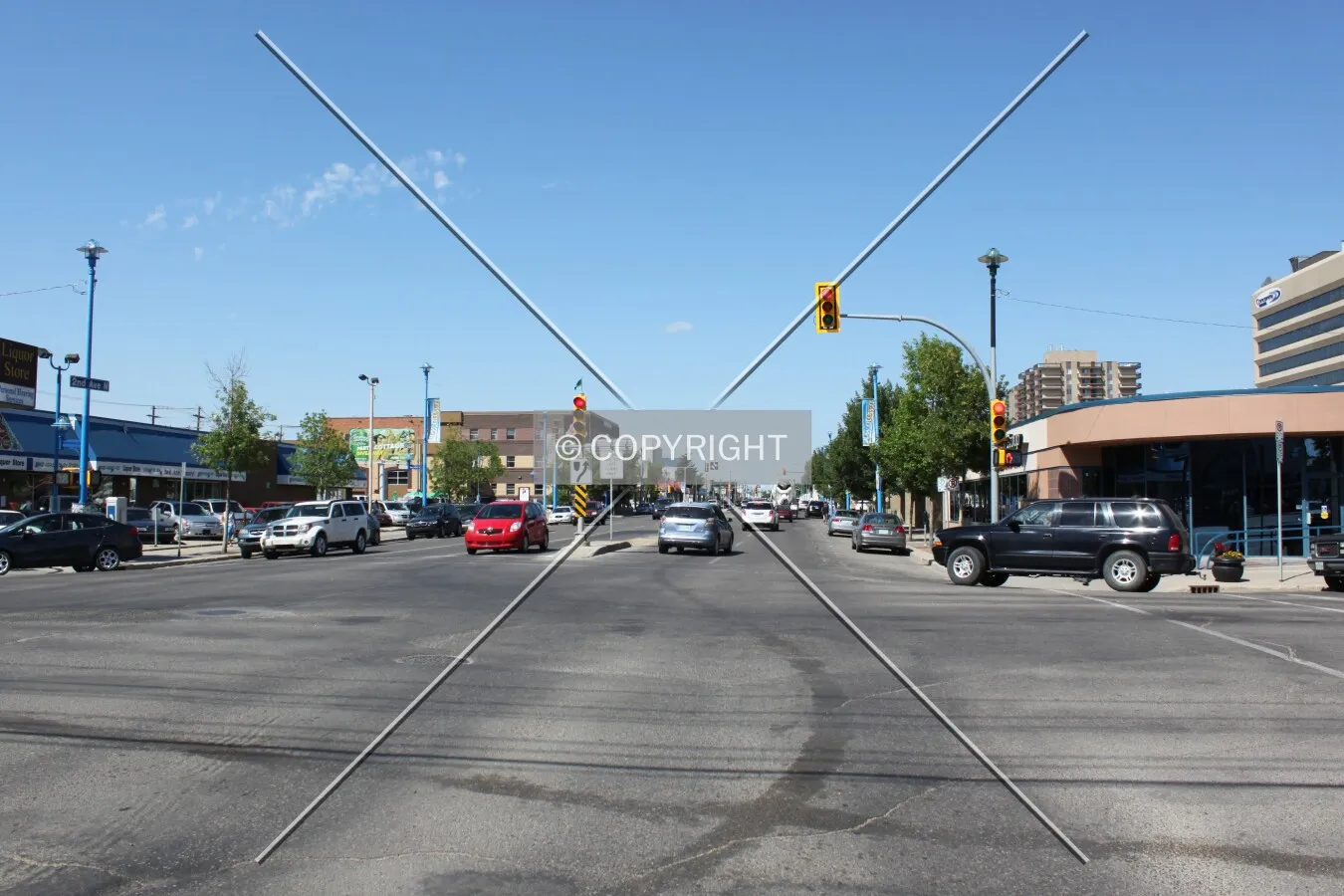 Looking north on 2nd Ave North on intersection with 24th Street East.