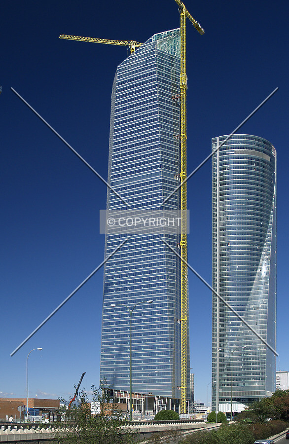 As seen from Paseo de la Castellana