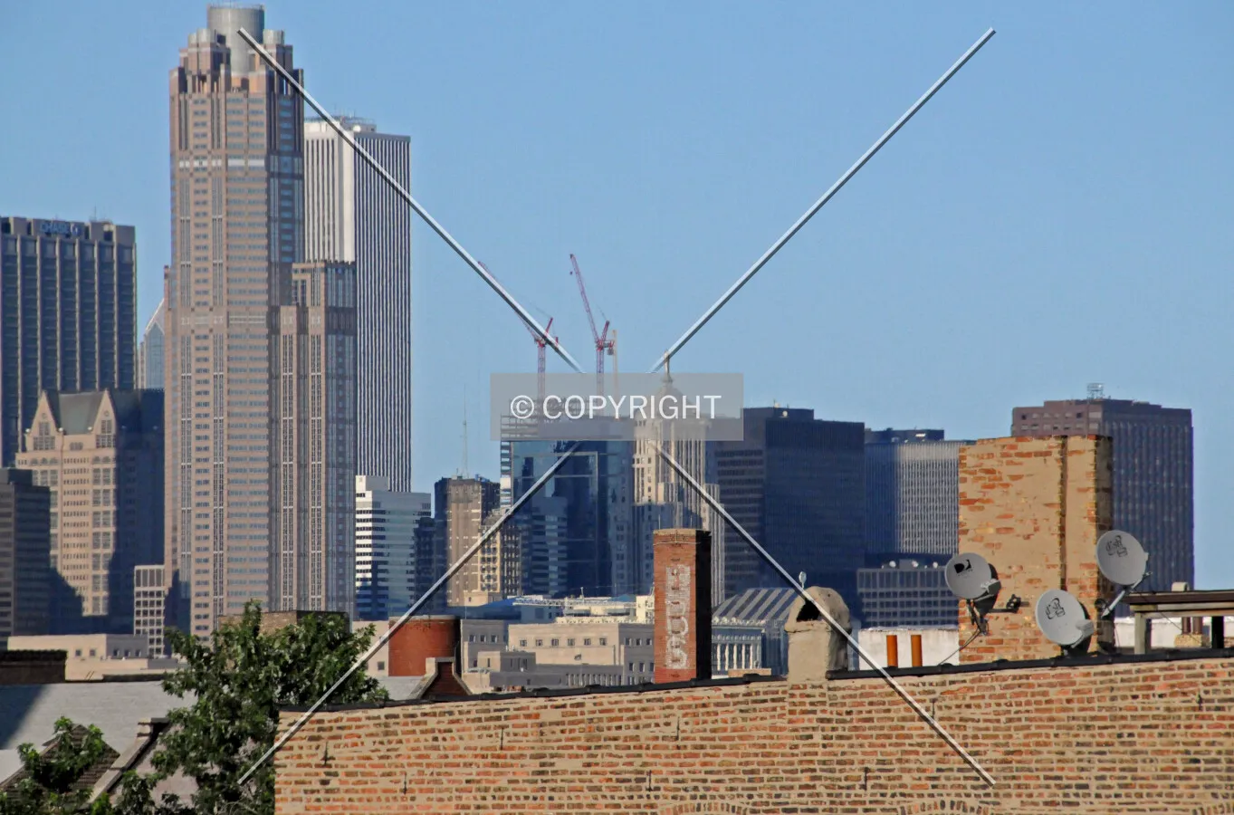 Distant view looking northeast from the CTA Pink Line 18th Street Station