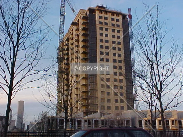 Looking north from 14th street atTower 1 and townhomes under construction