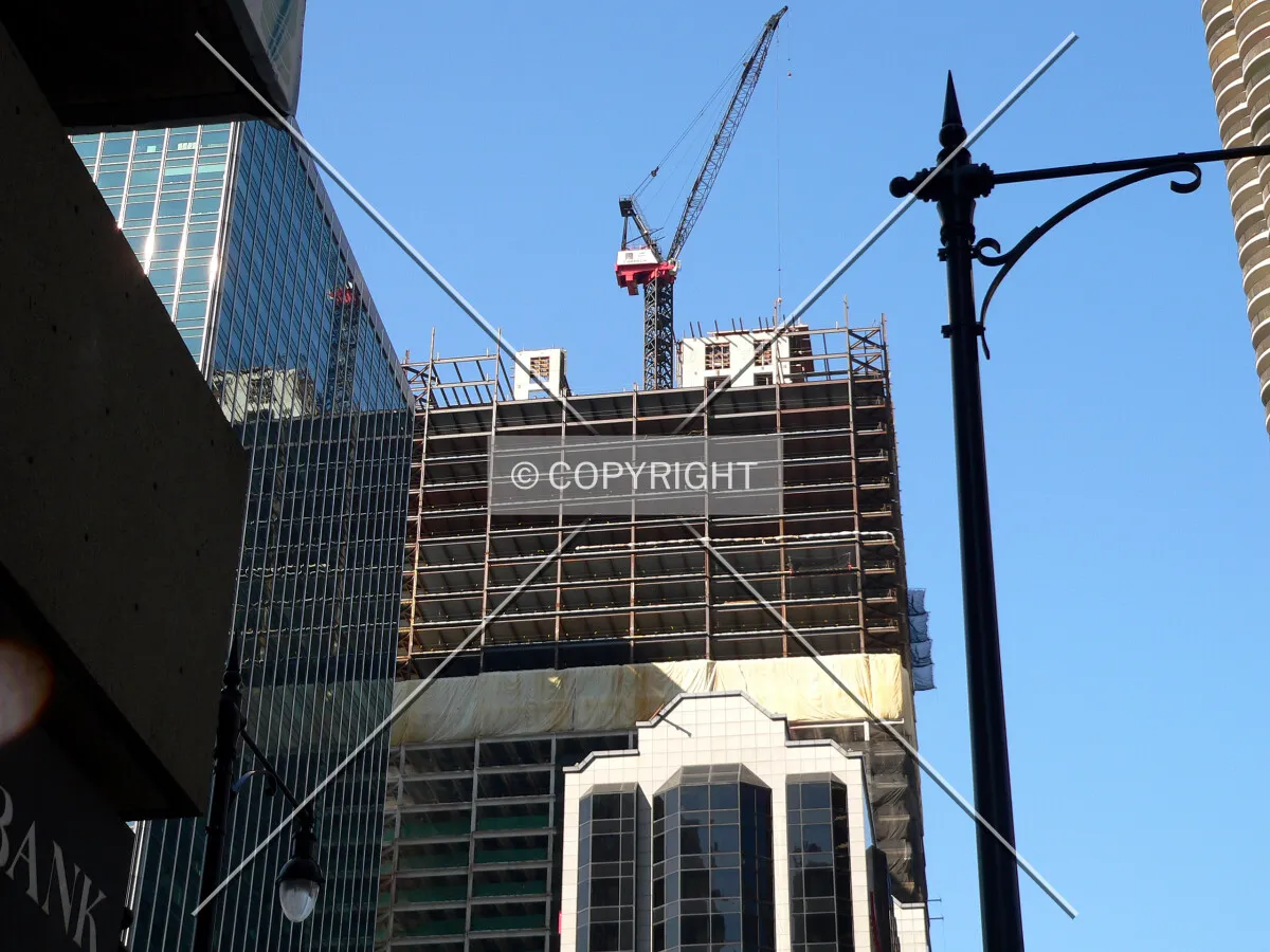 Removal of the core formwork as seen from Dearborn Street