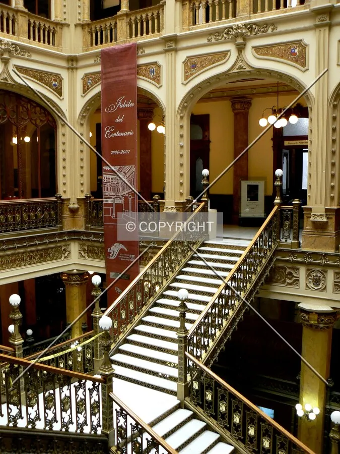 View down to the stairs