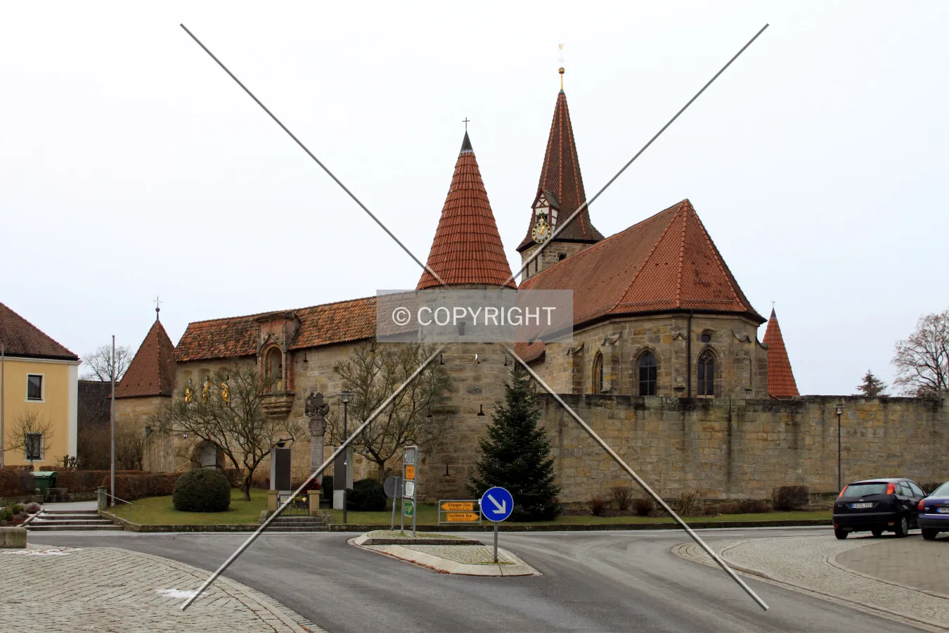 View from the east with fortifications