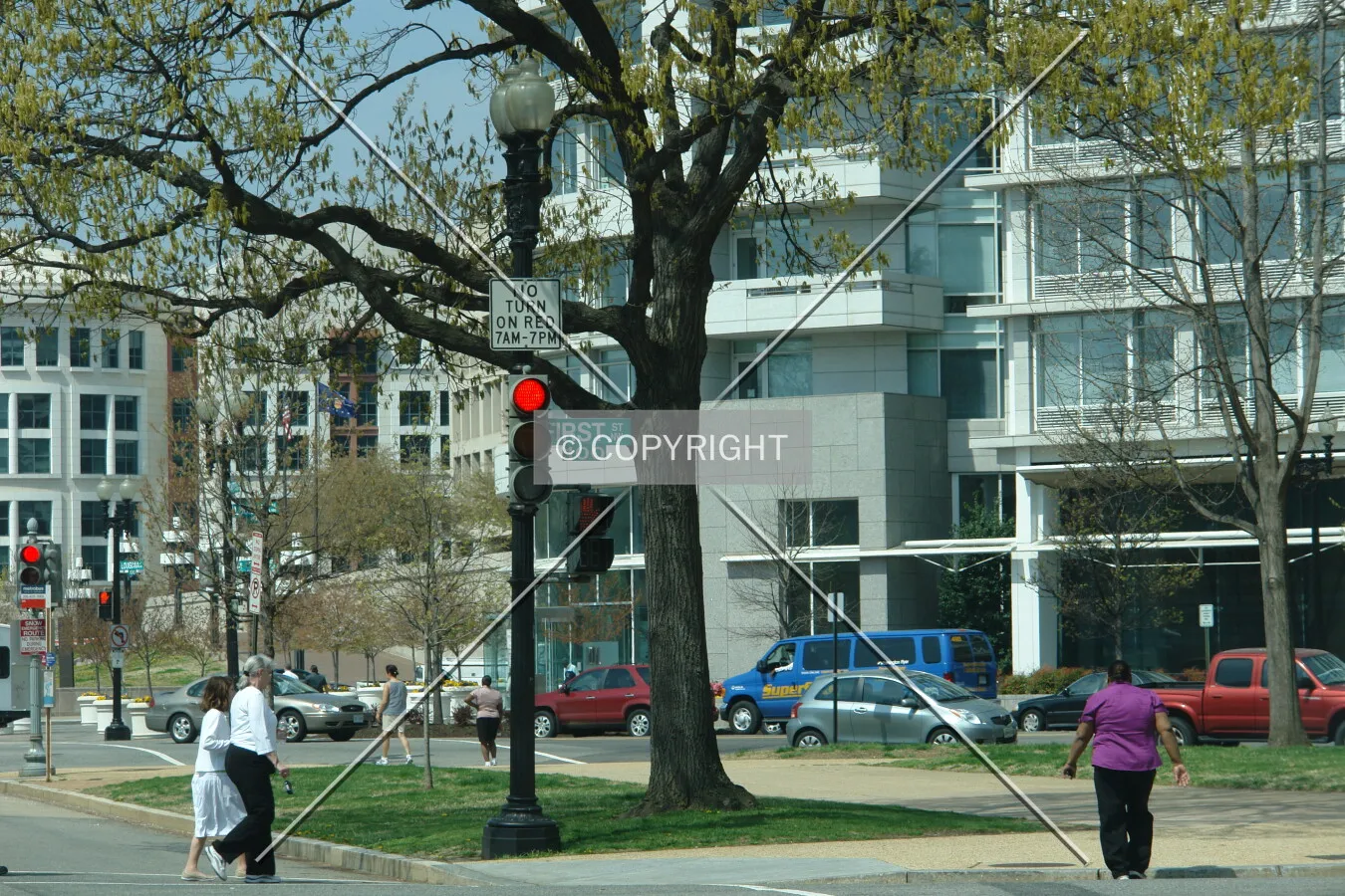 Red traffic lights in Washington DC