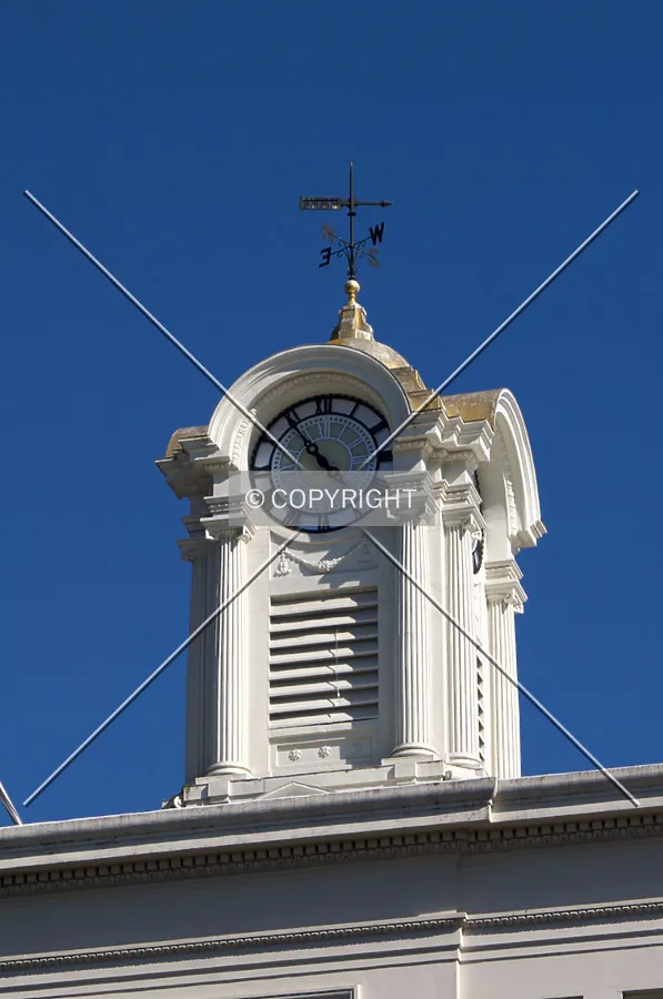 Looking at the clock tower