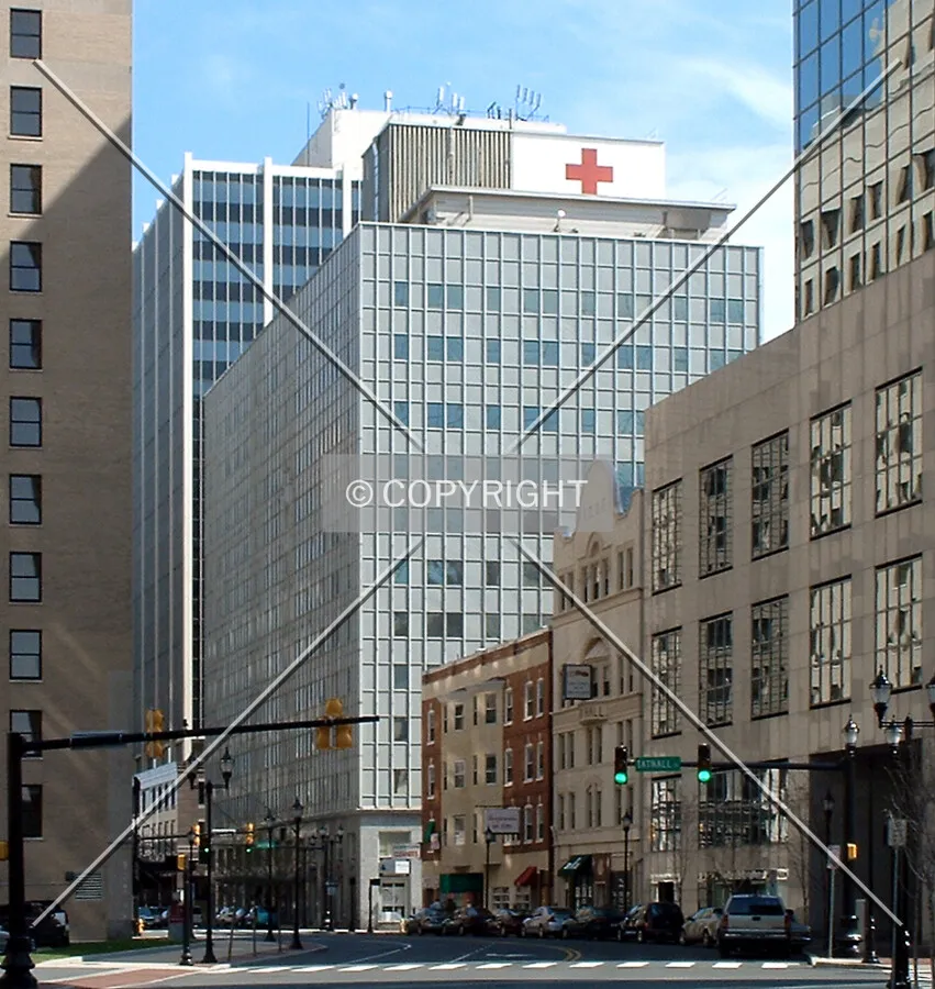 View from the northwest along Delaware Avenue