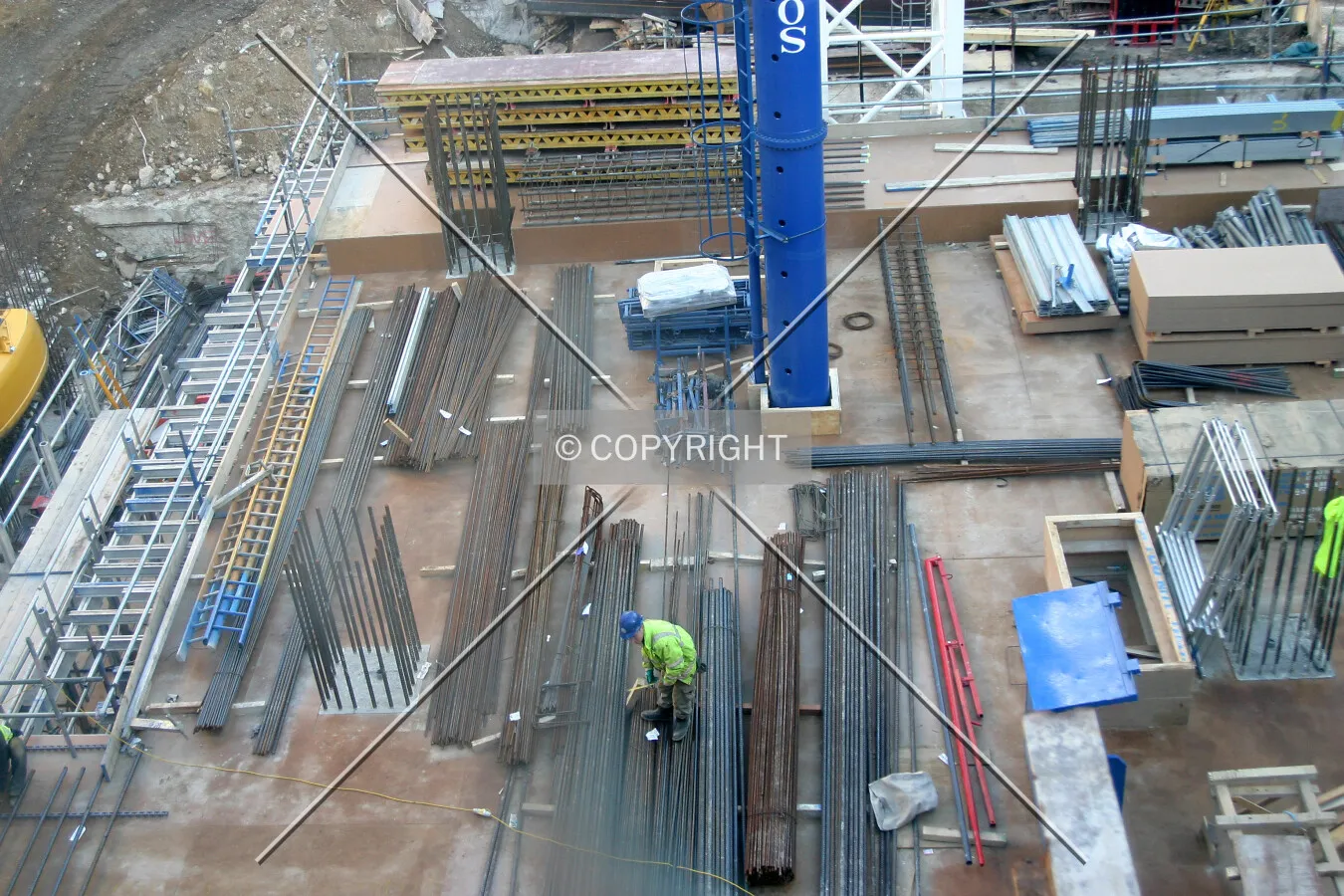 View east down into the site from Portland Place