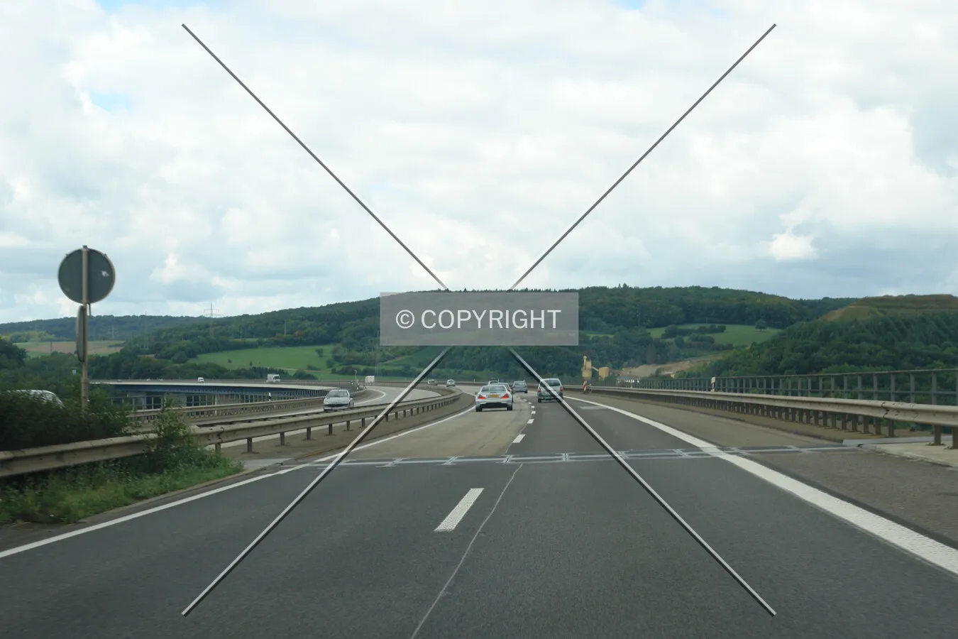 Highway A64 running over the bridge