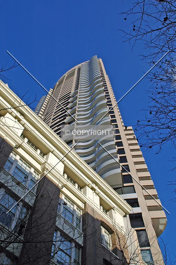 Looking up the west corner