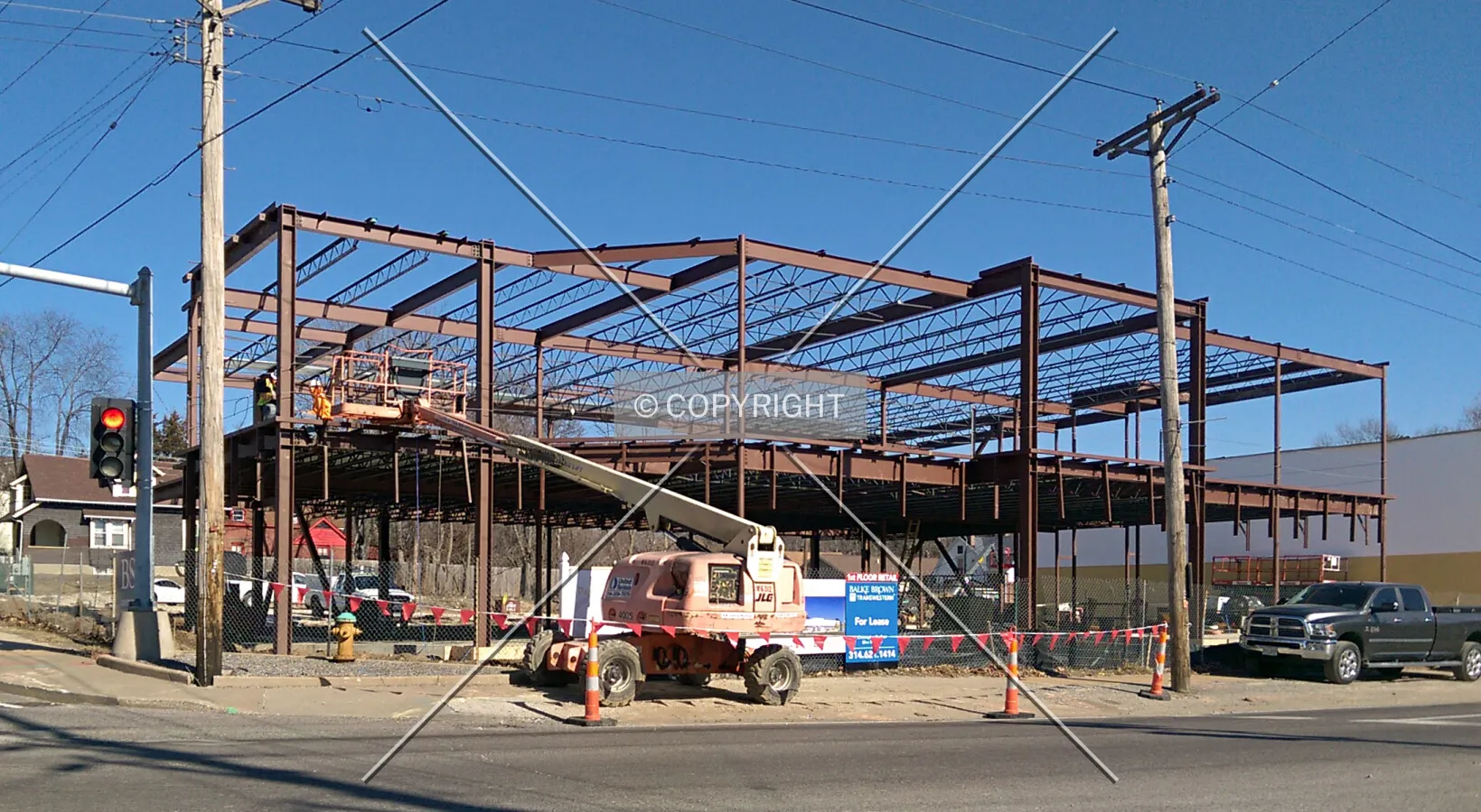 View from the southwest during construction; January 30, 2015