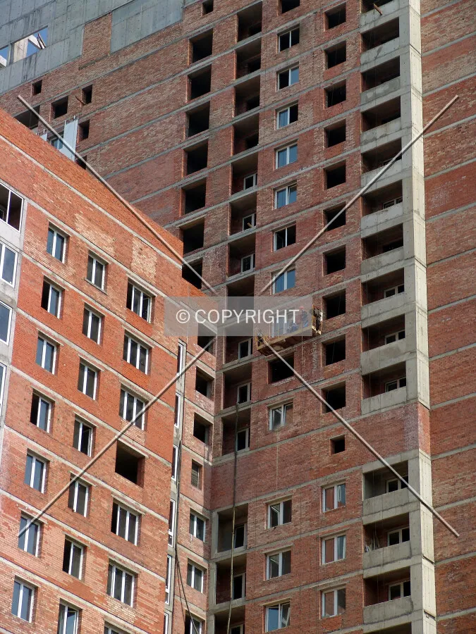 Looking up from the courtyard
