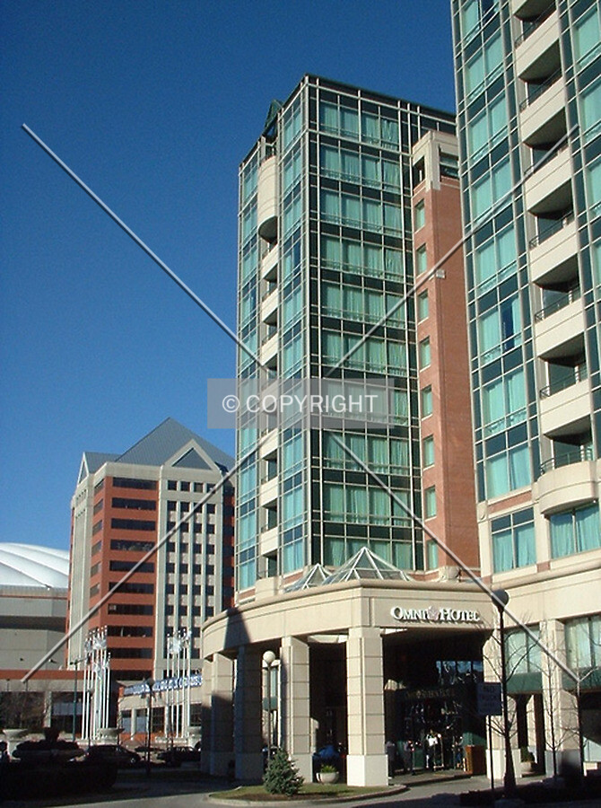 View to the northwest from Jackson Place, Pan Am Plaza in the distance