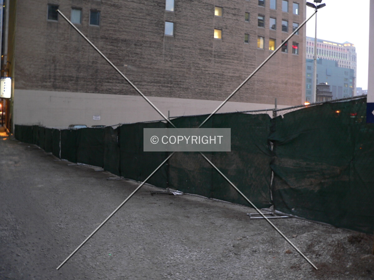 Barrier fencing on the southside of the site