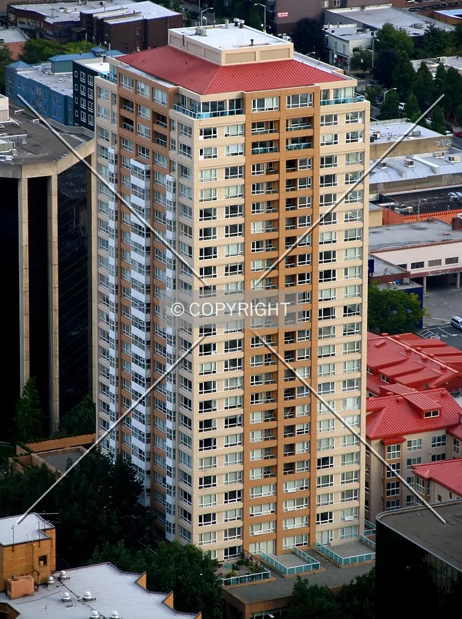 From above on the Space Needle observation deck