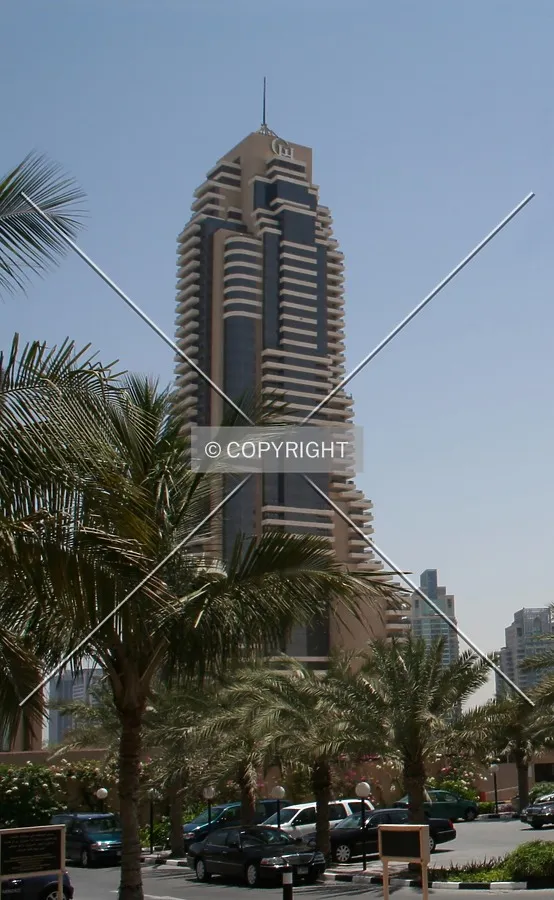 Looking up from outside the Royal Meridien Hotel