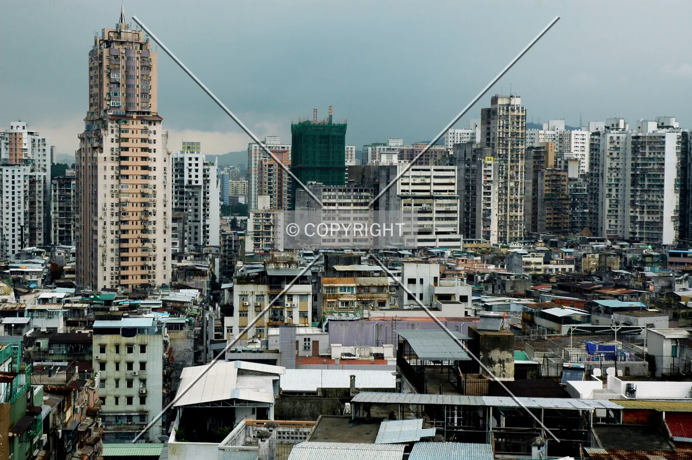 Looking out across slums old and new