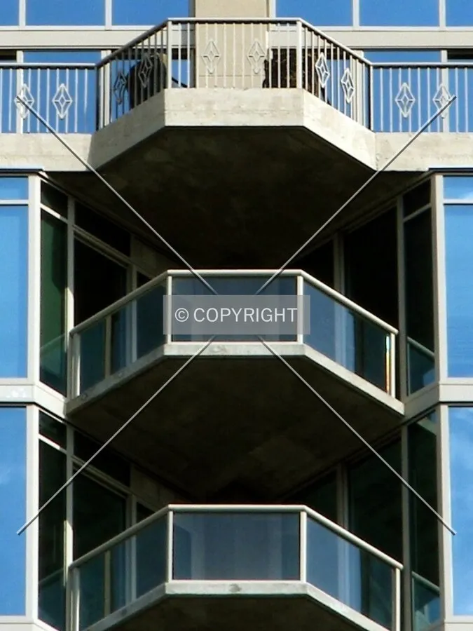 Detail of upper balconies