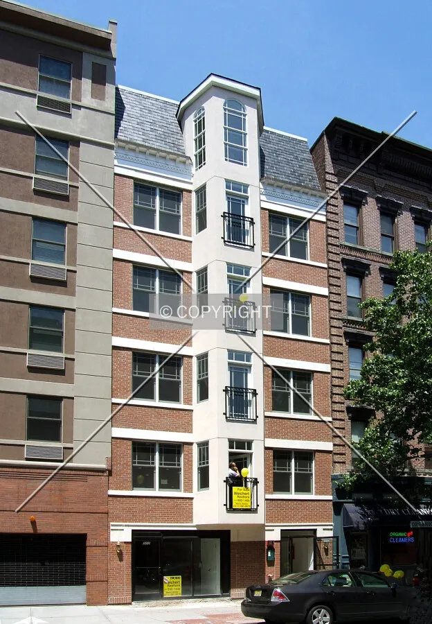View from the southwest across 1st Street