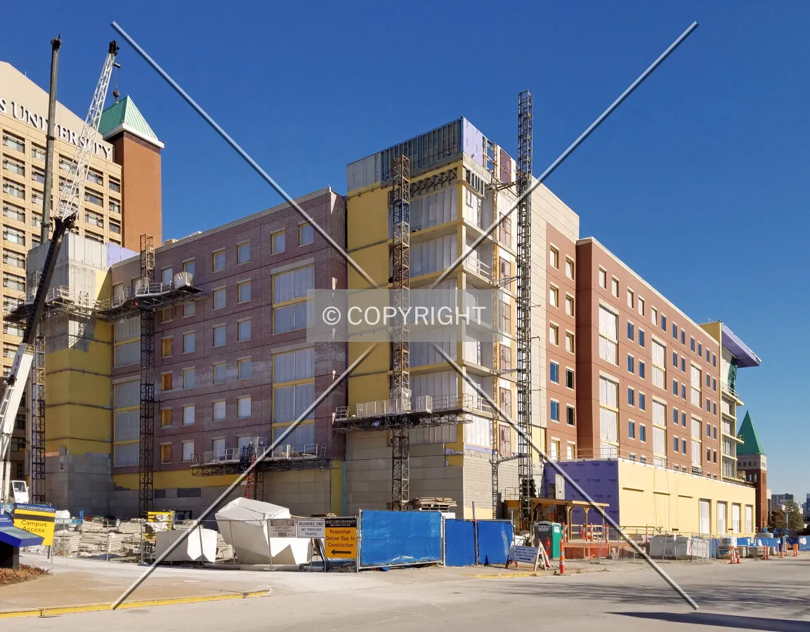 View from the southwest during construction; January 7, 2017