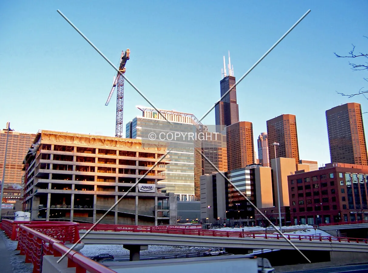 View from the northwest at dusk