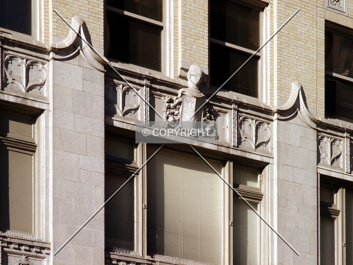 Detail of the south facade near the base