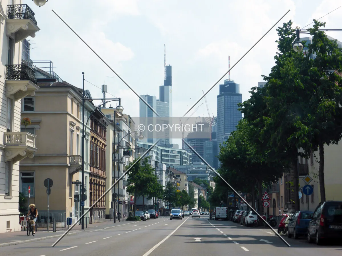 Frankfurt skyline as seen from Reuterweg