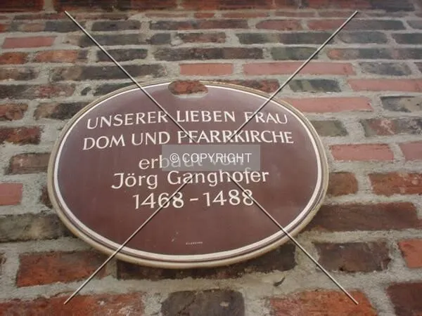 Sign commemorating the architect Jörg Ganghofer