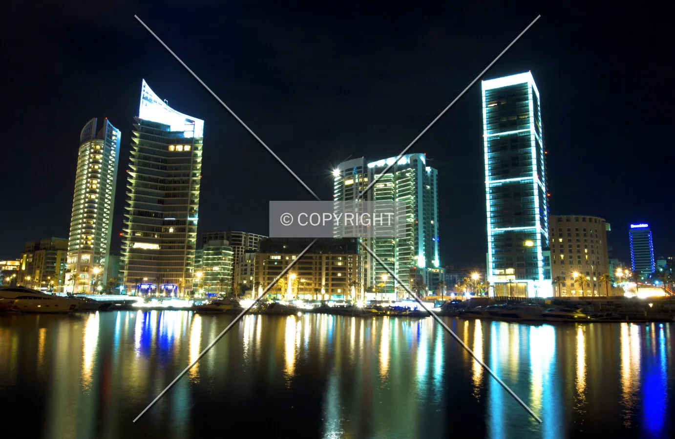 The Hotel District seen from Beirut Marina's Zaitunay Bay