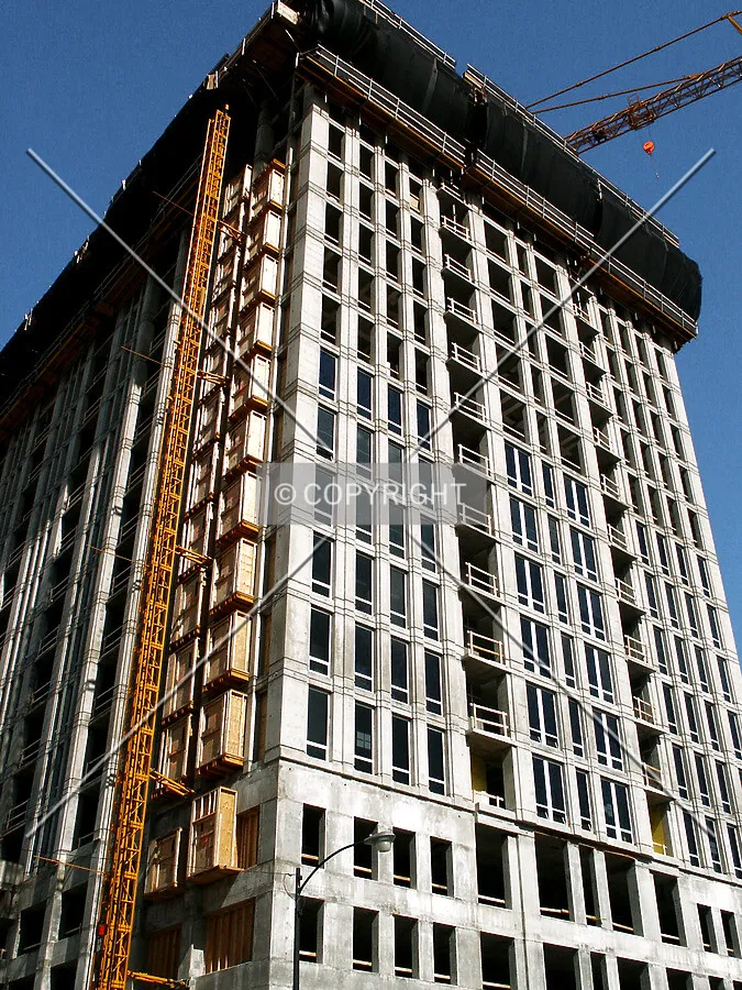 Looking up the southeast corner