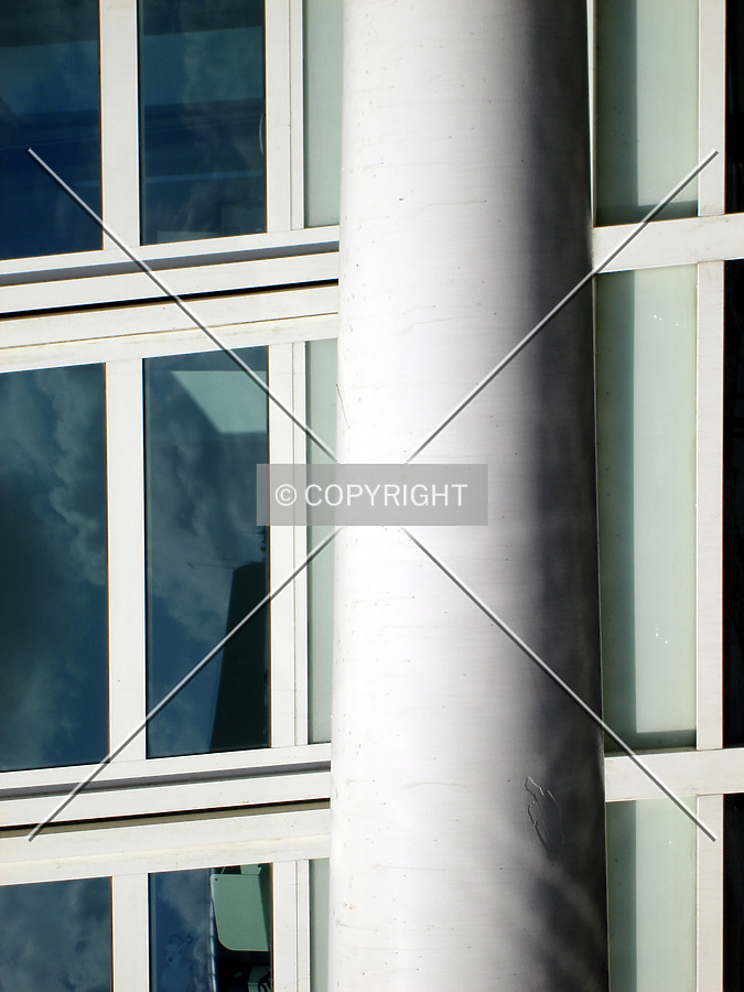Windows and a structural beam