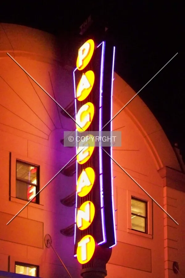 The sign lights up the front at night