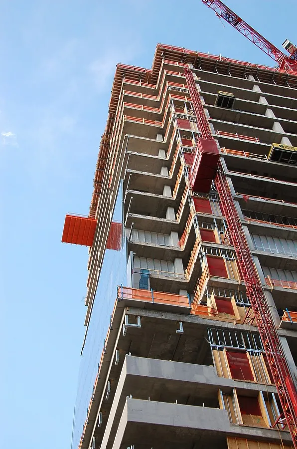 Looking up the south corner