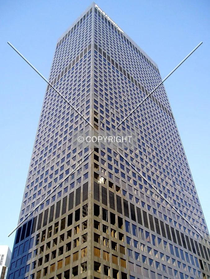 Looking up from the southwest on Figueroa Street