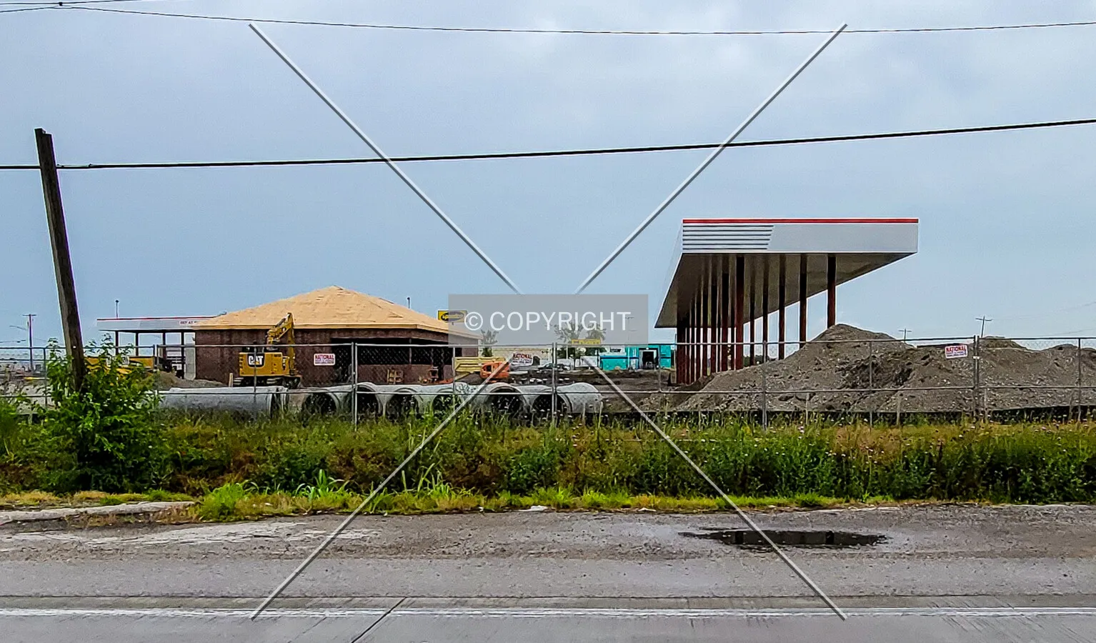 From the south during construction; June 25, 2021