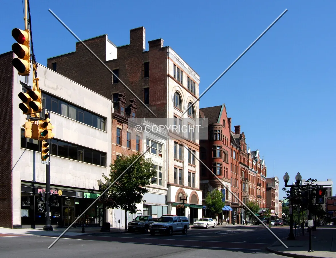 View northeast from Pine Street