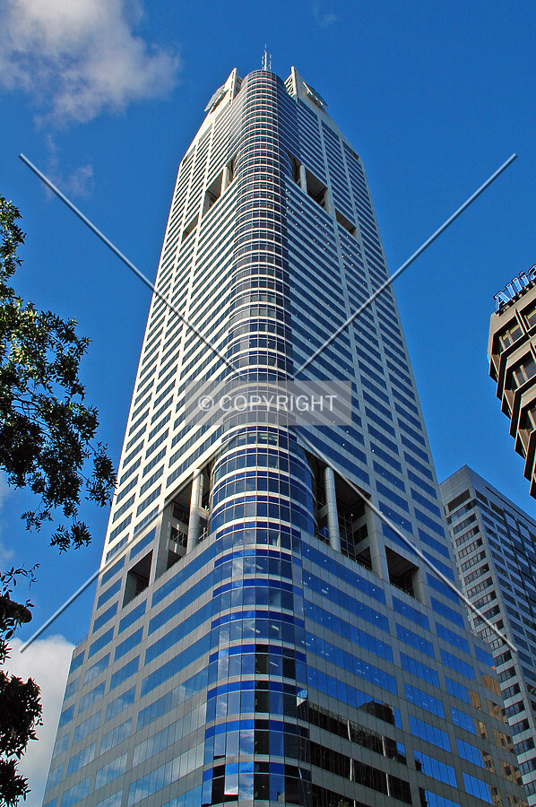 Looking up the southwest corner