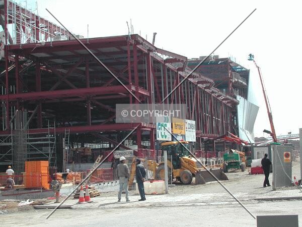 View along the east side of the construction site
