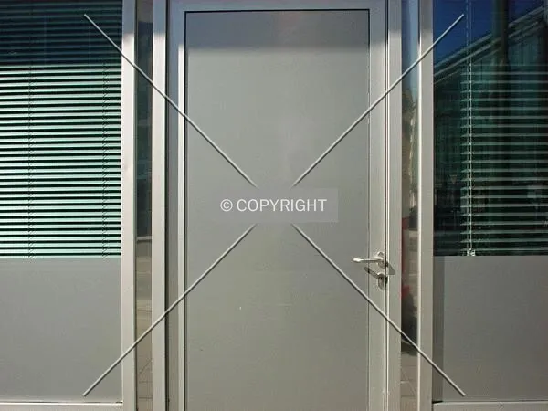 Side entrance door of the building at Willy-Brandt-Platz
