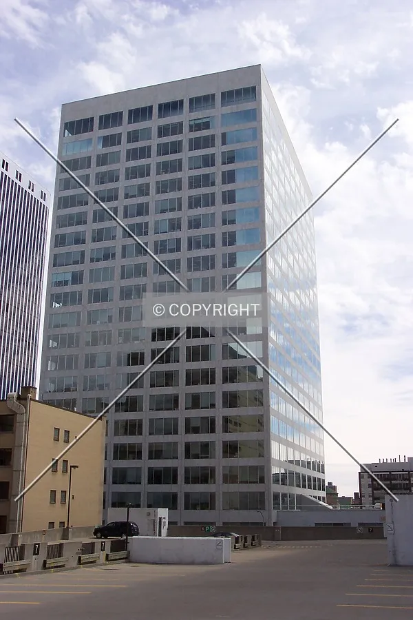 View of the north facade, as seen from the parking garage on Laurier Avenue West