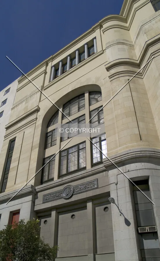Looking up to the eastern facade