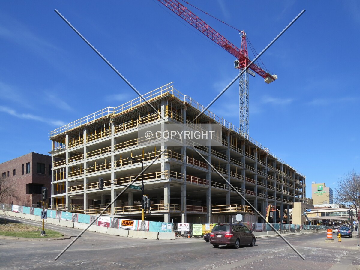 View to the north across 5th Avenue West and West Superior Street