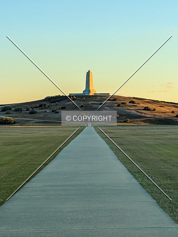 Distant view from the north at sunset