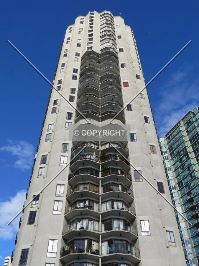 Looking up from Beach Avenue